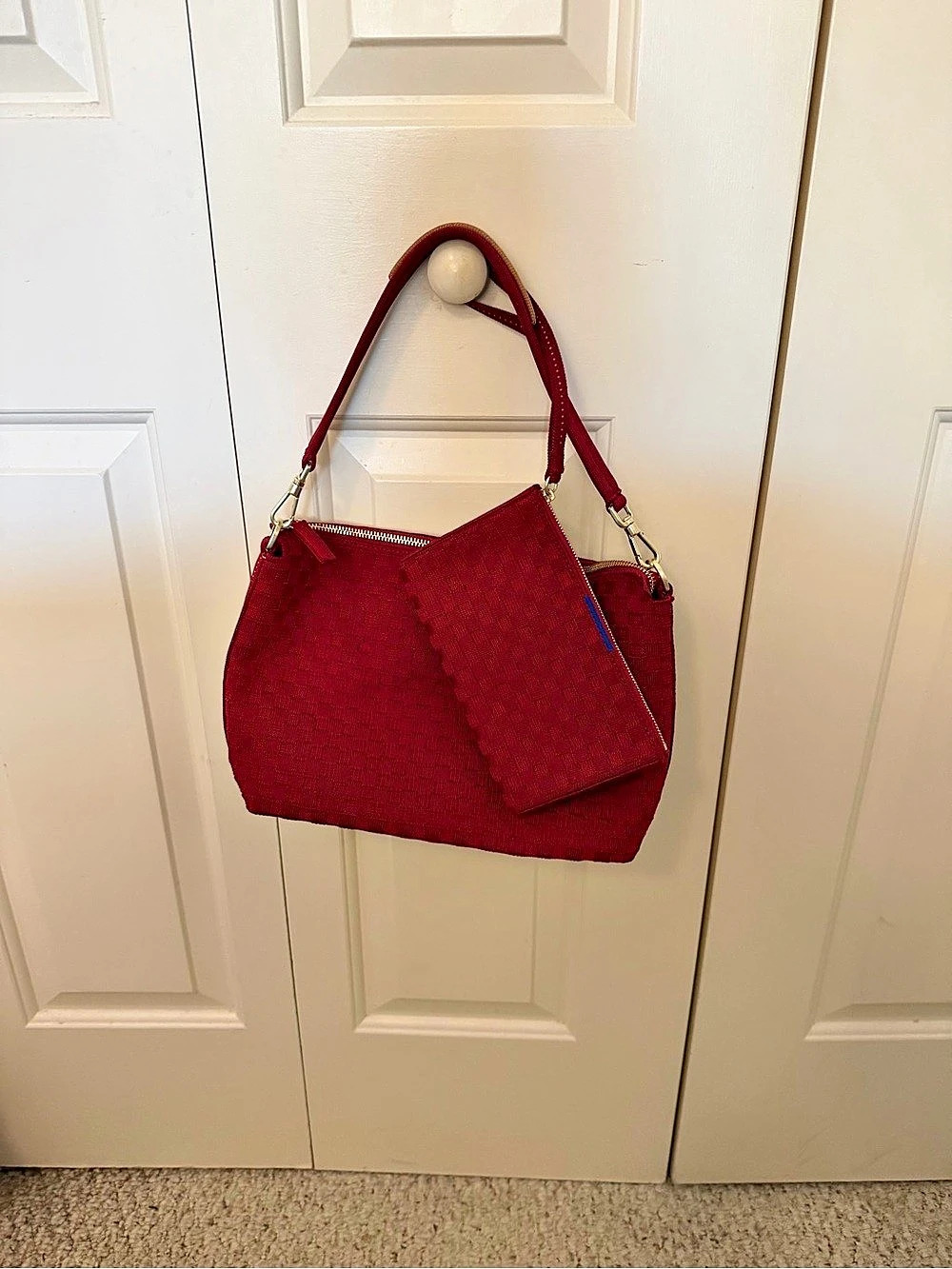 Rothy's The Daily Crossbody Red Shoulder Bag with Wristlet